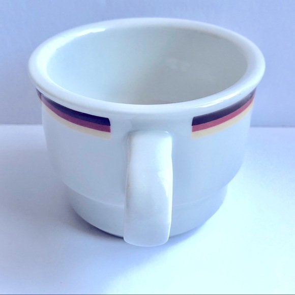Vintage REGO Coffee Mug Cup White Brown Stripes - Picture 3 of 11
